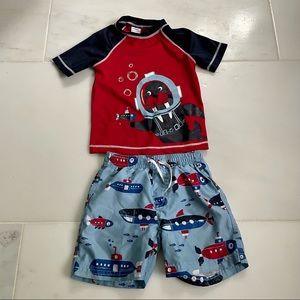 Gymboree Toddler Boys Swim Trunks & Rashguard
